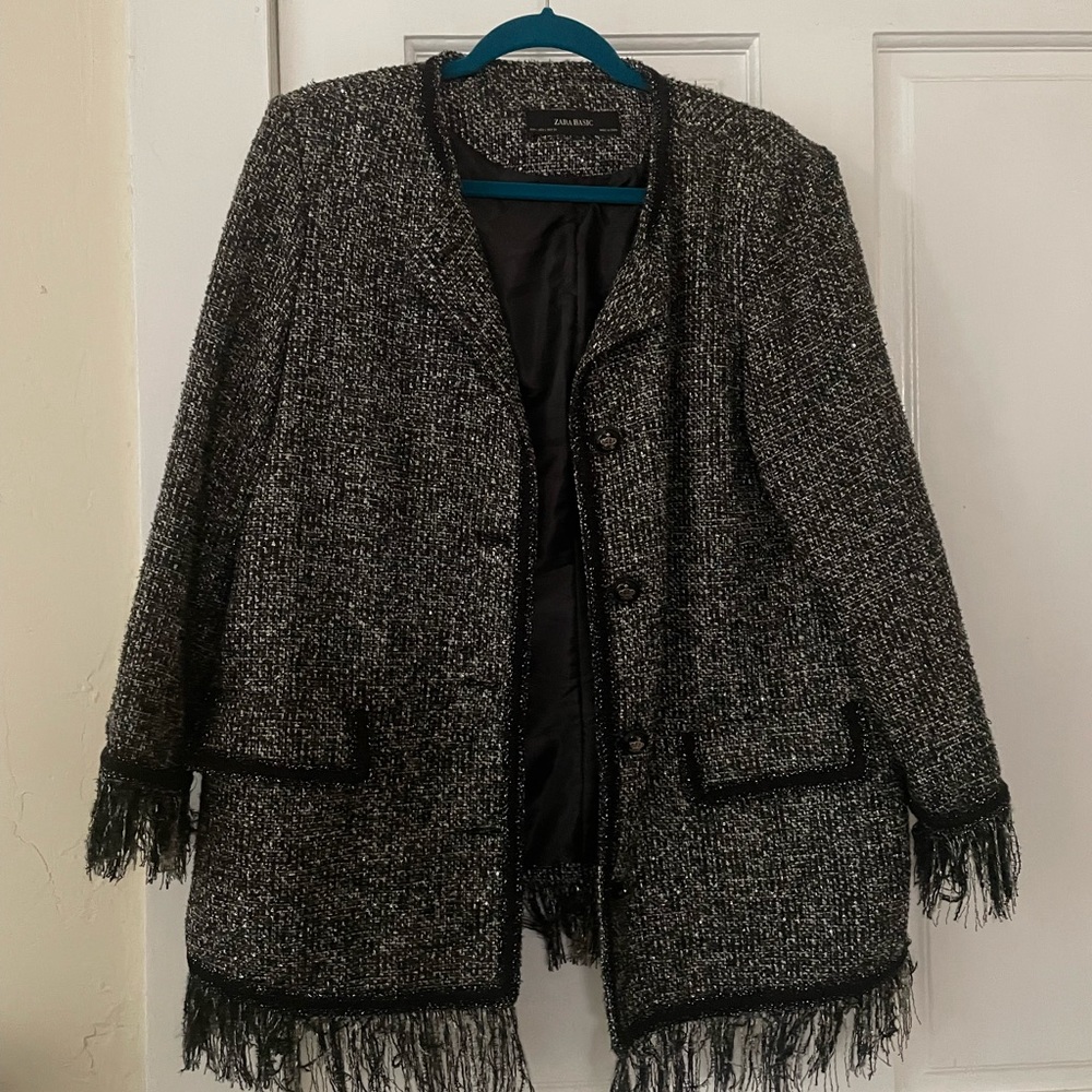 Zara Basic Lined Wool Jacket - Size L - image 1